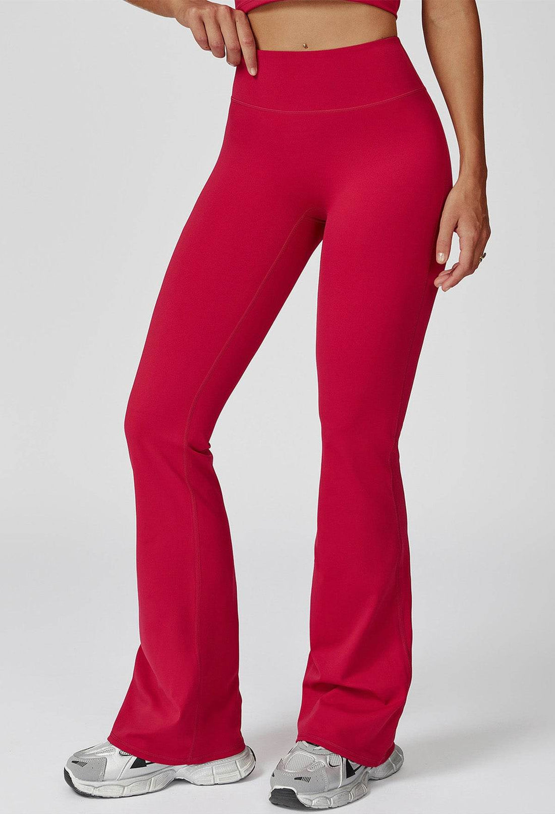 No Front Seam High Waist Sports Flared Leg Pants