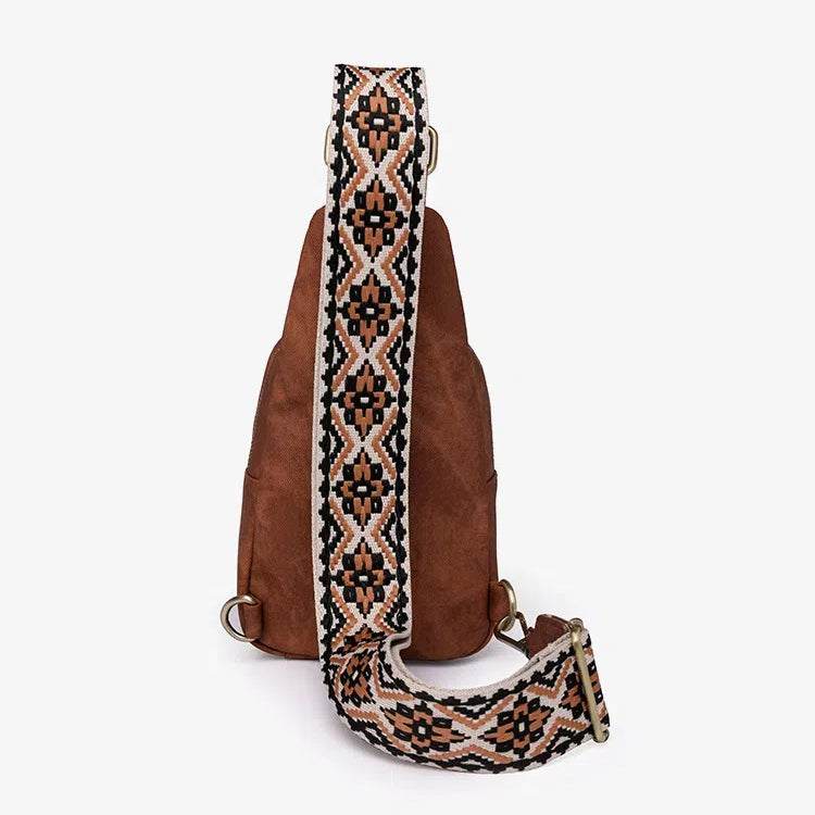 PU Leather Crossbody Bags with Print Strap | Stylish and Versatile