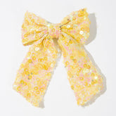 Glitter Hair Bow Clip Sequin Hair Accessories with Long Tail