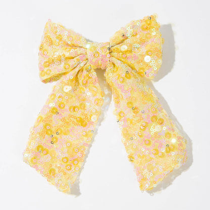 Glitter Hair Bow Clip Sequin Hair Accessories with Long Tail