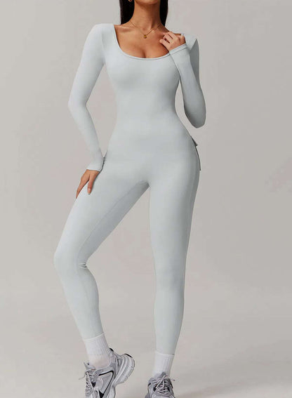 Long Sleeve One Piece Sports Jumpsuit | Perfect for Yoga and Workouts