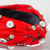 Sports Style Ball Twisted Headbands With Studded Beads and Diamonds