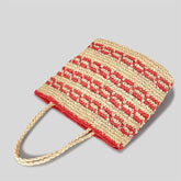 Straw Beach Tote Bag Handmade Woven Hobo Handbag