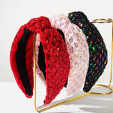 Sequin Headbands Sparkly Top Knot Hairbands Hair Accessories