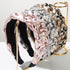 Hand Silks Satins Braided Headband with Four Leaf Flower Rhinestones -