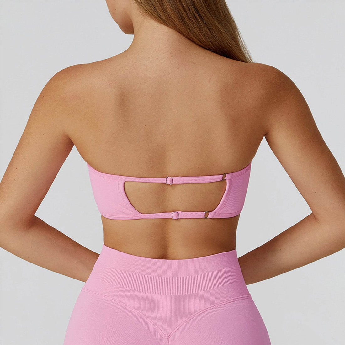 Strapless Bandeau Sport Bra Crop Sleeveless Yoga Tube Top