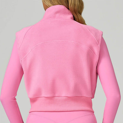 Fleece Coat Vest Outerwear Warm Sleeveless Zip Jackets