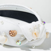 Seaside Vacation Headband with Pearl Diamond Rhinestone Shell Conch