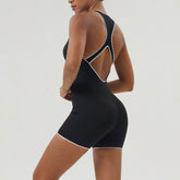 Crossover Back Design Yoga Short Jumpsuit
