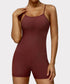 Crossover Back One Piece Yoga Bodysuit with Removable Pads
