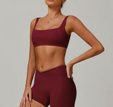Square Neck Sports Bras Athletic Tops