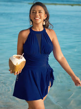 Plus Size Halter Cutout One Piece Swim Dress