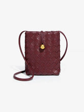 Woven Leather Cell Phone Purses Mini Crossbody Bag