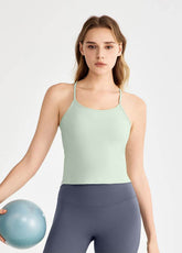 Swallowtail Back Slit Sports Tank Top