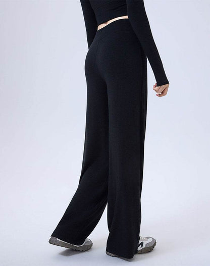 High Waist Wide Leg Pants Lounge Sweatpants with Drawstring