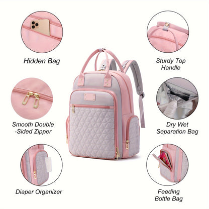 Versatile Mom Bag with Spacious Diaper Compartment and Insulated Pocket