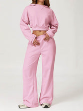 Sport Set with Long Sleeve Crop Sweatshirt and Sweatpant