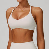 Spaghetti Straps Cross Back Sports Bra