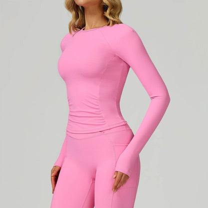 Long Sleeve Crew Neck T-Shirt Slim Fit Tops