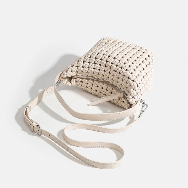 PU Handmade Woven Bucket Shape Tote Bag | Stylish &amp; Unique Design