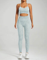 High Waist Striped Yoga Leggings