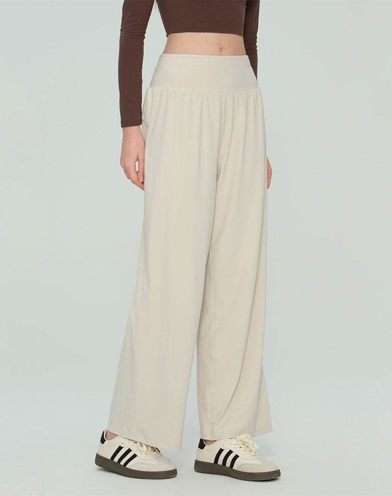 High Waist Straight Leg Pants Casual Trousers with Pocket