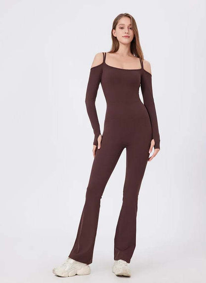 Long Sleeve Strapless Sports Jumpsuit | Chic &amp; Versatile Workout Wear