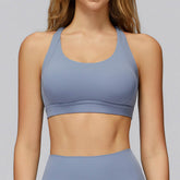 Cross Back Strappy Athletic Bras with Removable Pads