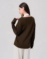 Loose V Neck Loose Long Sleeves T-Shirts Casual Yoga Tops