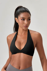 Twist Front Halter Straps Sports Bra
