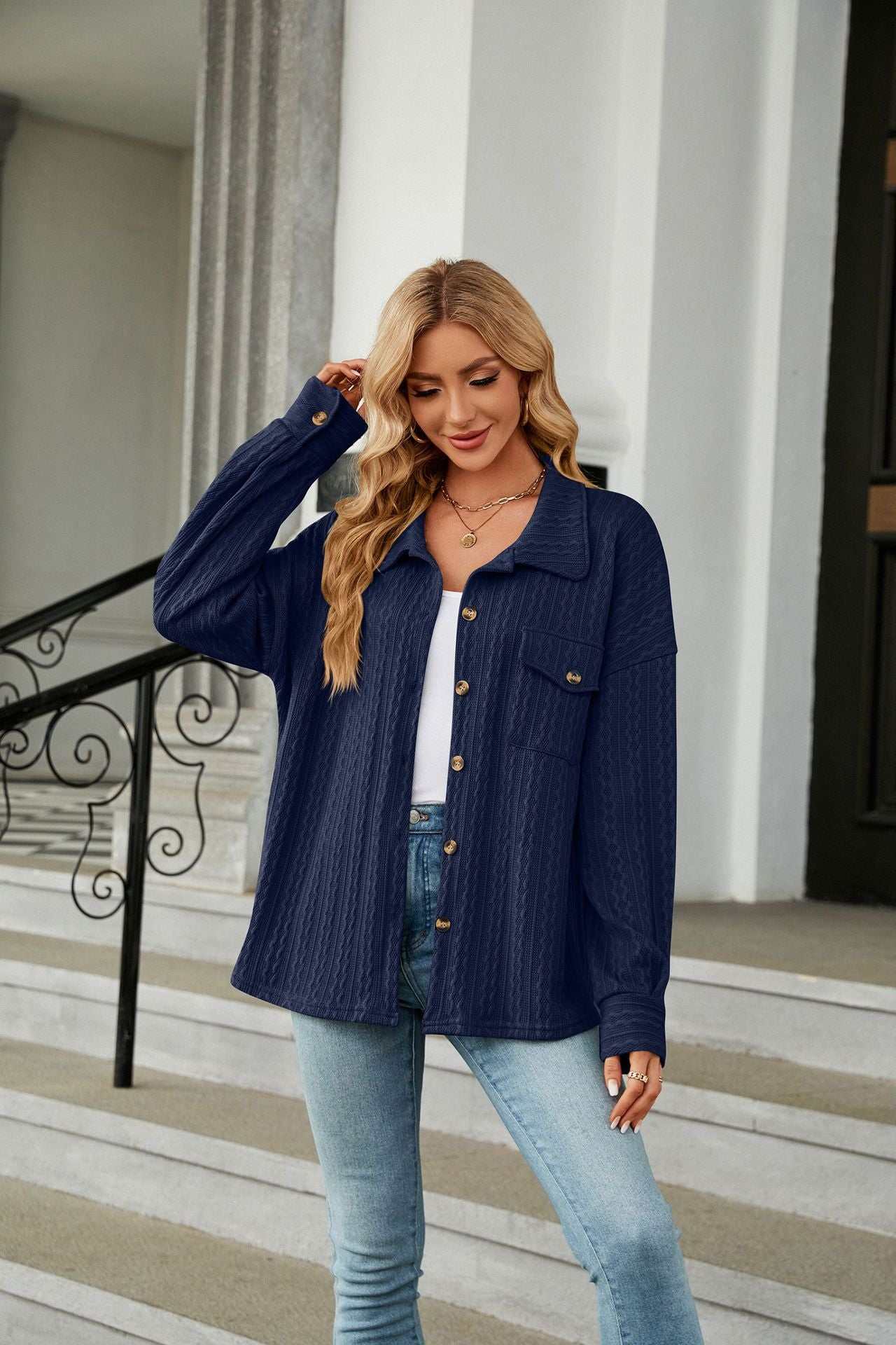 Casual Long Sleeve Button Down Shirt Coat | Versatile Casual Wear