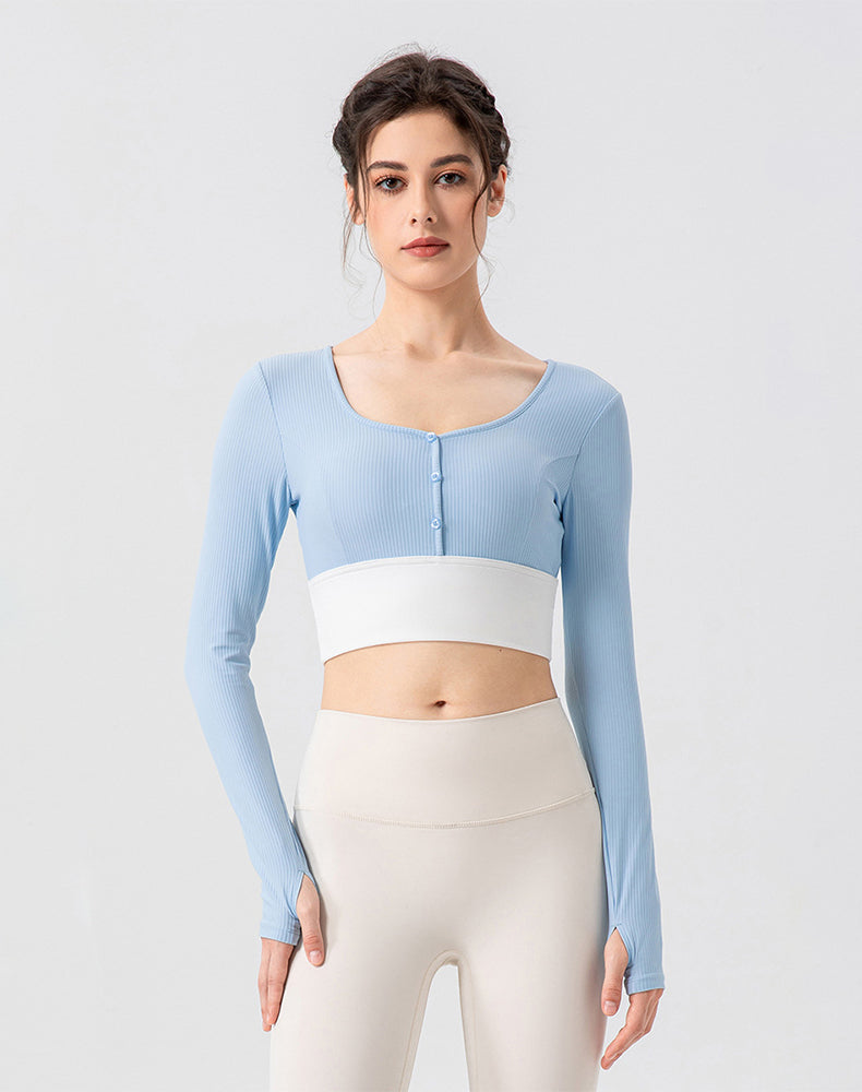 Cropped Button Cardigan Long Sleeve Casual Soft Knit