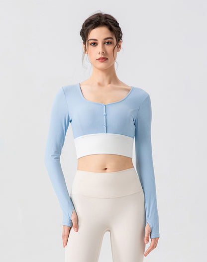 Cropped Button Cardigan Long Sleeve Casual Soft Knit