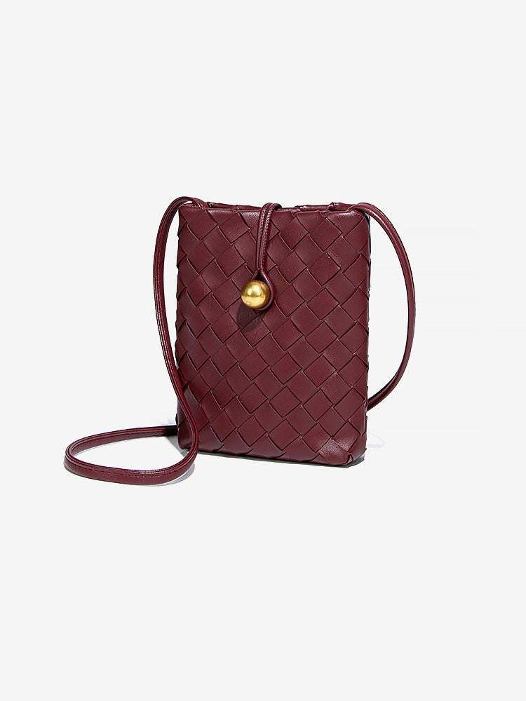 Woven Leather Cell Phone Purses Mini Crossbody Bag | Perfect for Phone