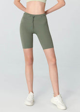 High Waisted Tummy Control Biker Shorts with Adjustable Waist