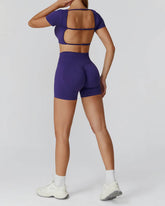 Athletic Wear with Short Sleeve Crop Top and Short