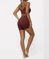 Crossover Back One Piece Yoga Bodysuit with Removable Pads