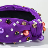 Halloween Pearl Rhinestone Knotted Headband Hair Accessories