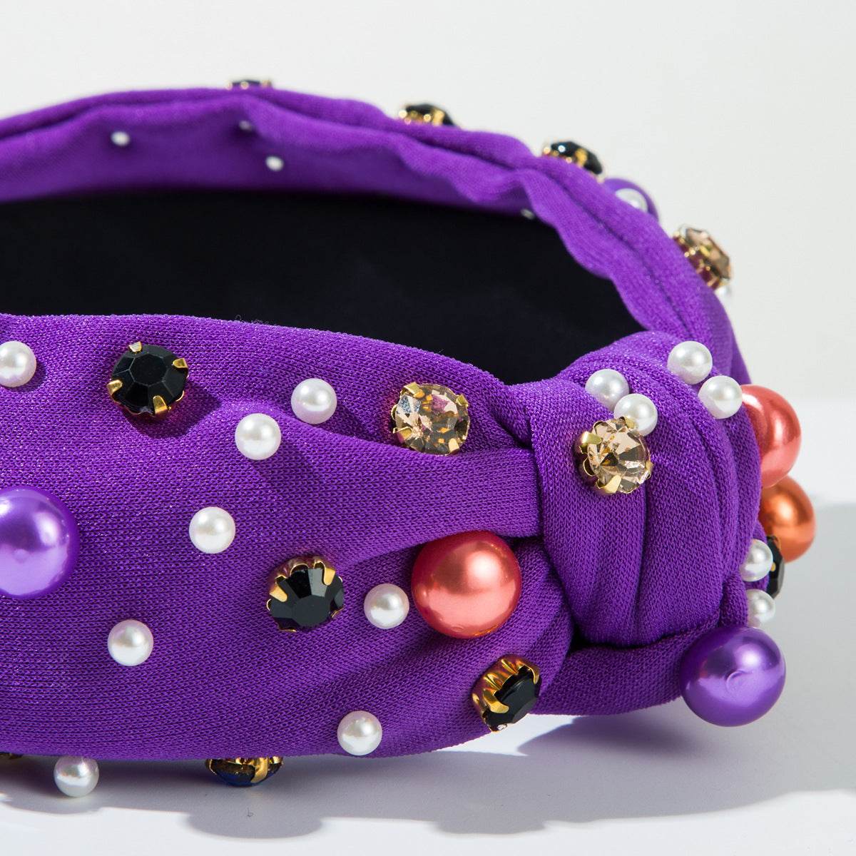 Halloween Pearl Rhinestone Knotted Headband Hair Accessories