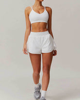 Activewear Set With Cross Back Sports Bra and Shorts