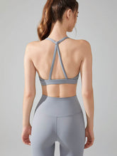 Cross Spaghetti Straps Sports Bra with Removable Chest Pad