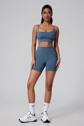 Square Neck Thin Strap Sports Bra