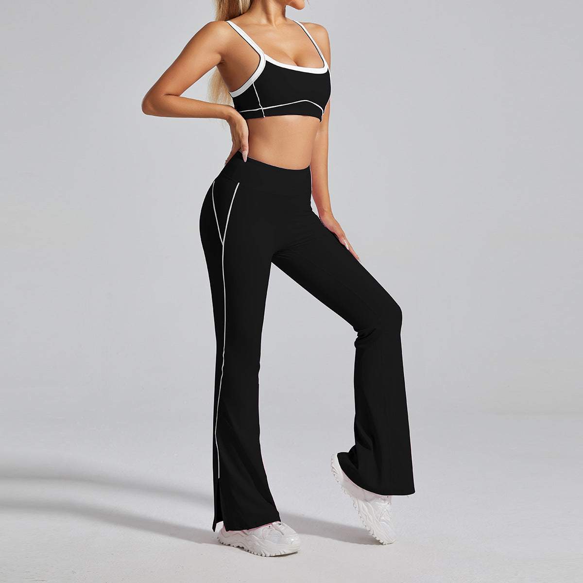 High Waist No Front Seam Sports Flared Pants | Sleek &amp; Comfortable Fit