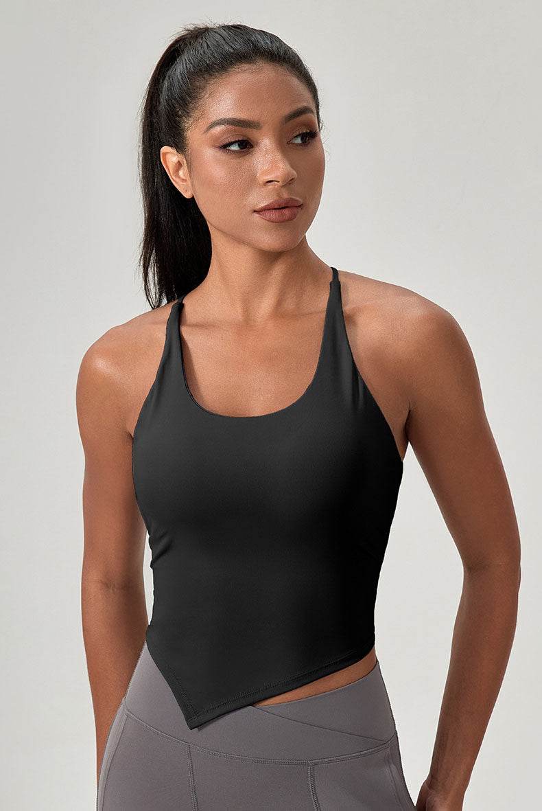 Asymmetrical Triangle Hem Sport Tank Top