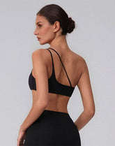 Asymmetric One Shoulder Backless Sports Bra