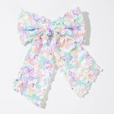 Glitter Hair Bow Clip Sequin Hair Accessories with Long Tail