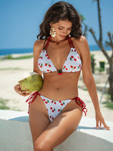 Cherry Strawberry Print String 2 Piece Bikini Set Swimsuit