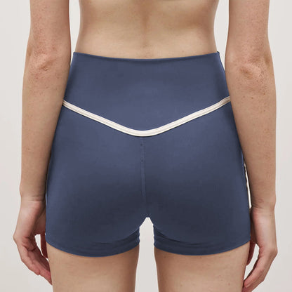 Color Block Biker Shorts V High Waisted Yoga Athletic Short