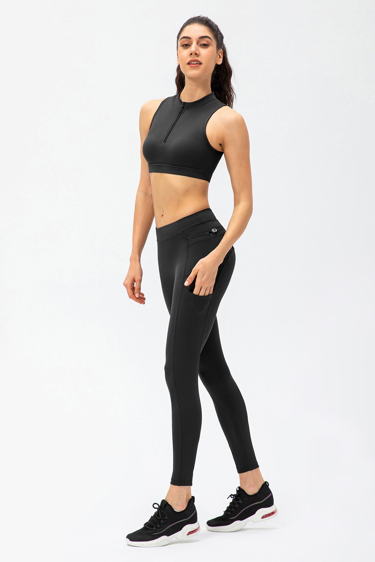 No Front Seam Leggings with Multi-Pockets