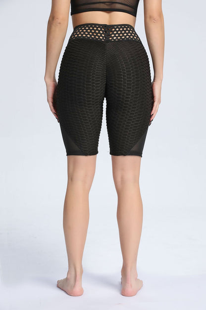 Butt Lifting Short - High Waist Fitness Style with Mesh Insert